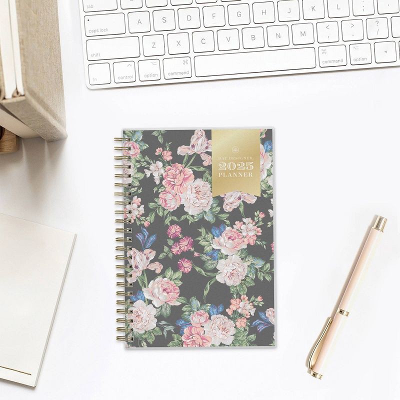 slide 2 of 15, Day Designer 2025 Weekly/Monthly Planner 8.15"x5.91" Wirebound Rose Garden: Adult Agenda, Tabs, Paper, January-December, 1 ct