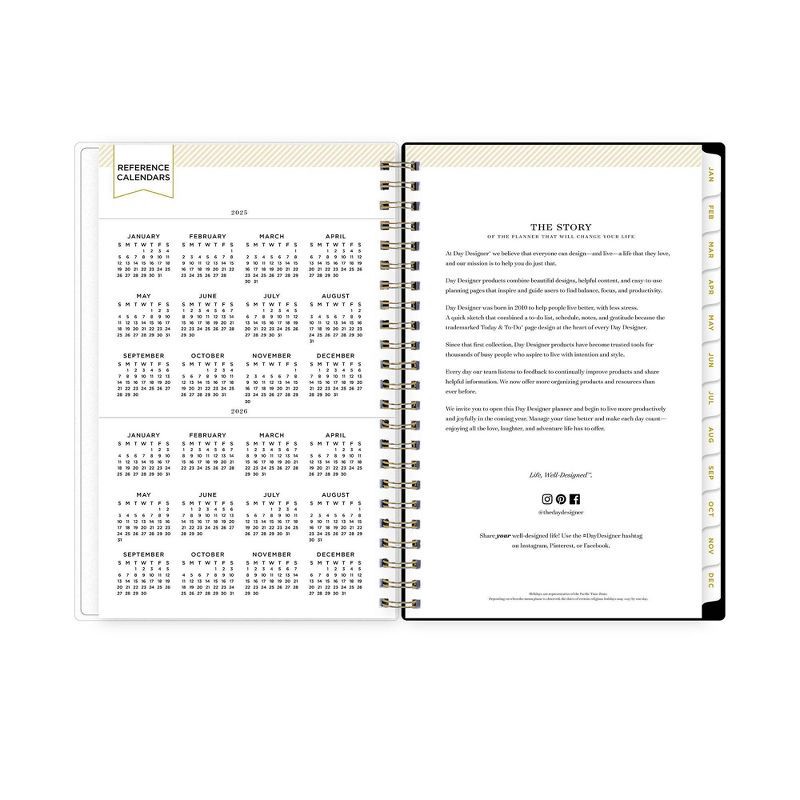 slide 8 of 15, Day Designer 2025 Weekly/Monthly Planner 8.15"x5.91" Wirebound Rose Garden: Adult Agenda, Tabs, Paper, January-December, 1 ct