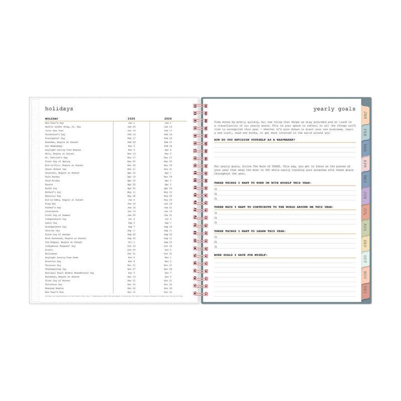 slide 9 of 14, WAAV Planner 2025 Weekly/Monthly Planner 9.25"x7.87" Wirebound Frosted Transition: Adult Calendar, Tabs, Multicolored, 1 ct