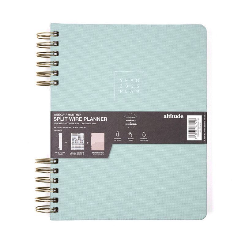 slide 2 of 13, Altitude 2024-25 Weekly/Monthly Planner 8"x10" Seafoam Blue: Spiral Binding, Paper, Adult & Teen Calendar, 1 ct