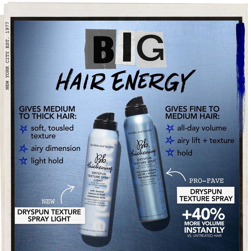 slide 7 of 9, Bumble and Bumble Thickening Dryspun Light Texture Spray - 1.65oz - Ulta Beauty, 1.65 oz