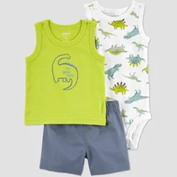 Carter's Just One You® Baby Boys' Dino Top & Bottom Set - Green/Blue/White 6M