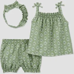 Carter's Just One You® Baby Girls' Geo Headband Set - Green 9M