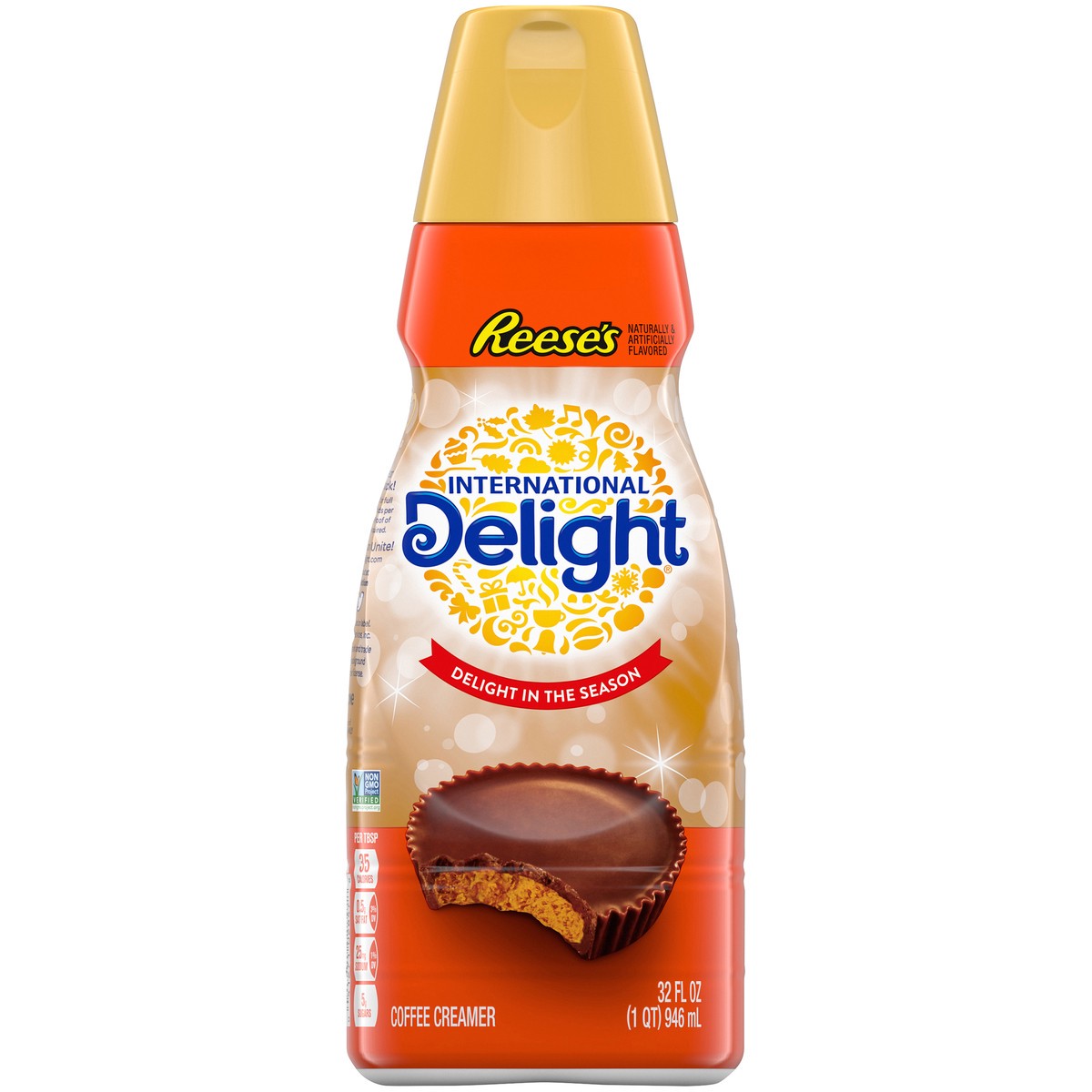 slide 3 of 9, International Delight Coffee Creamer, REESE''S Peanut Butter Cup, Refrigerated Flavored Creamer, 32 FL OZ Bottle, 32 fl oz