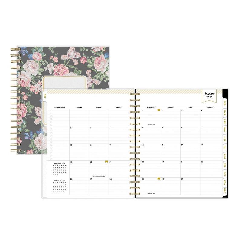 slide 12 of 15, Day Designer 2025 Daily/Monthly Planner 10.16"x9.49" Wirebound Rose Garden: Adult Stationery, Tabs, 8x10, January-December, 1 ct