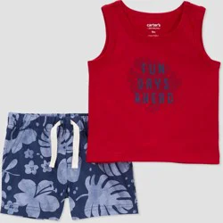 Carter's Just One You® Baby Boys' Palms Top & Bottom Set - Red/Blue 6M