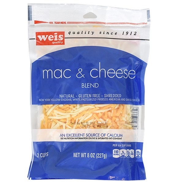 slide 1 of 1, Weis Quality Mac and Cheese Shredded Cheese - 8 oz, 8 oz