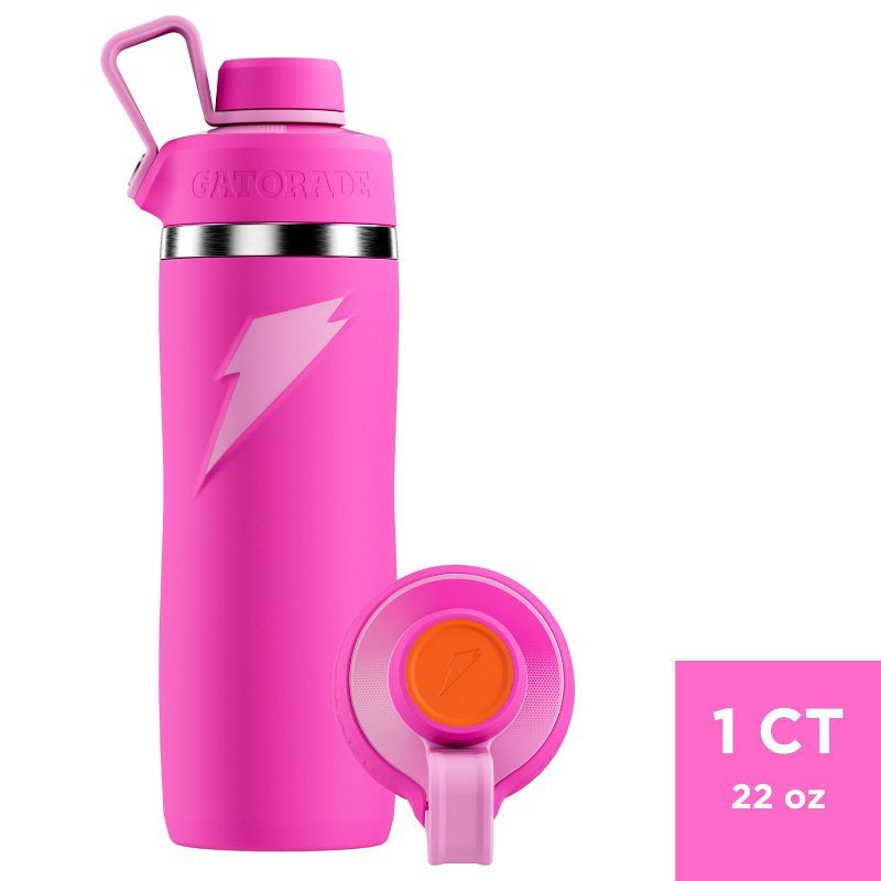 slide 1 of 5, Gatorade 22oz Stainless Steel Twist Cap Water Bottle - Pink, 22 oz