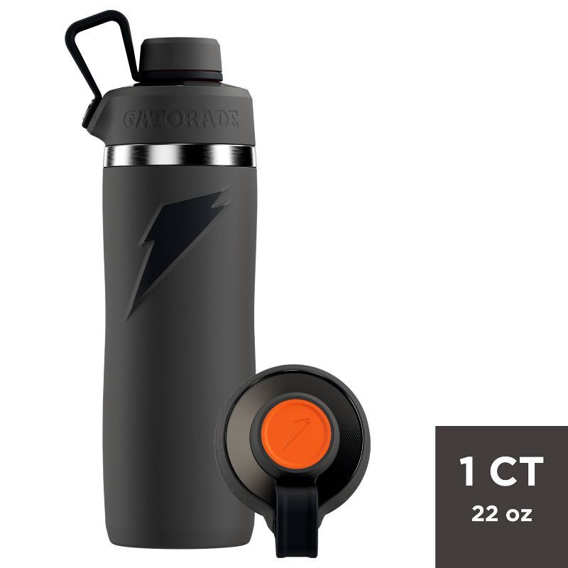 slide 1 of 8, Gatorade 22oz Stainless Steel Twist Cap Water Bottle - Gray, 22 oz