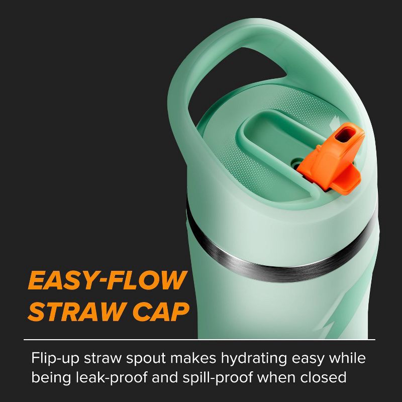 slide 3 of 8, Gatorade 22oz Stainless Steel Water Bottle with Straw - Blue: Portable Drinkware, Light Blue, 22 oz