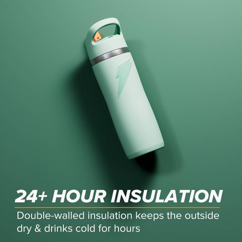 slide 4 of 8, Gatorade 22oz Stainless Steel Water Bottle with Straw - Blue: Portable Drinkware, Light Blue, 22 oz