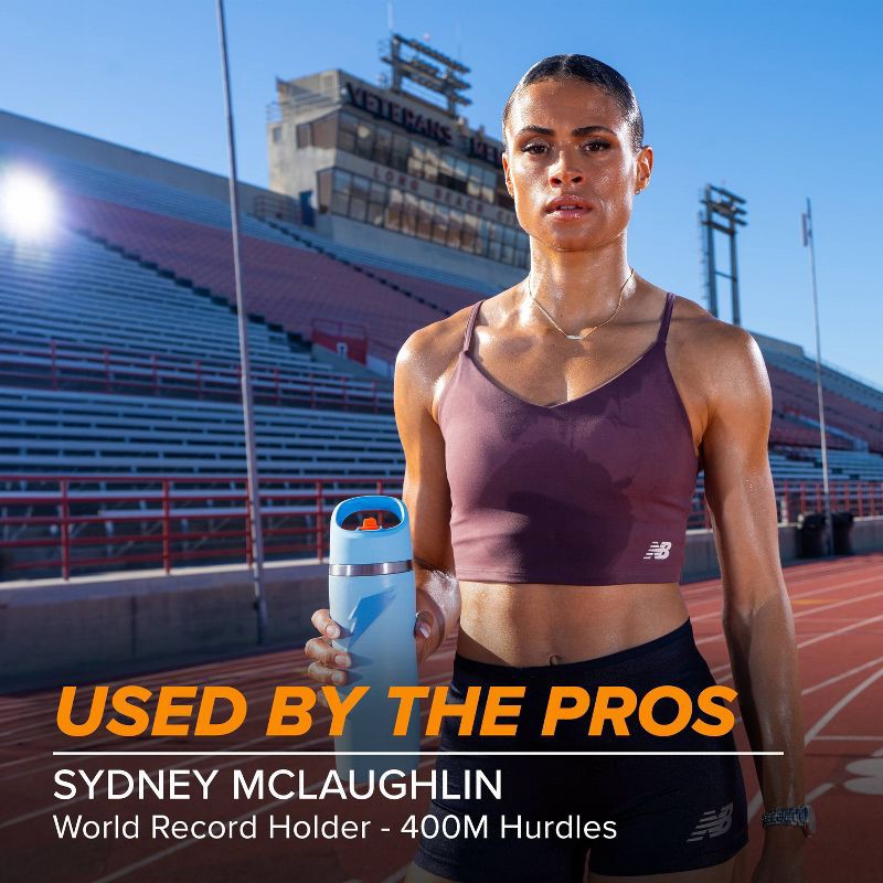 slide 7 of 8, Gatorade 22oz Stainless Steel Water Bottle with Straw - Blue: Portable Drinkware, Light Blue, 22 oz