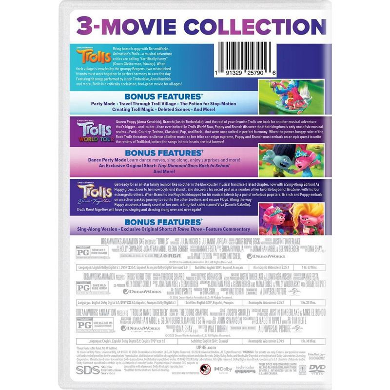 slide 3 of 3, Universal Home Video Trolls 3-Movie Collection (DVD), 1 ct