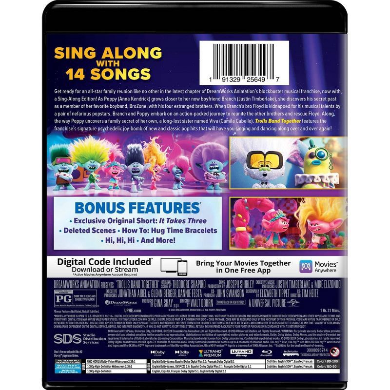 slide 3 of 3, Universal Home Video Trolls Band Together (4K/UHD + Blu-ray + Digital), 1 ct