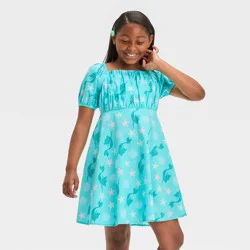 Girls' Disney The Little Mermaid Dress - Turquoise Green S