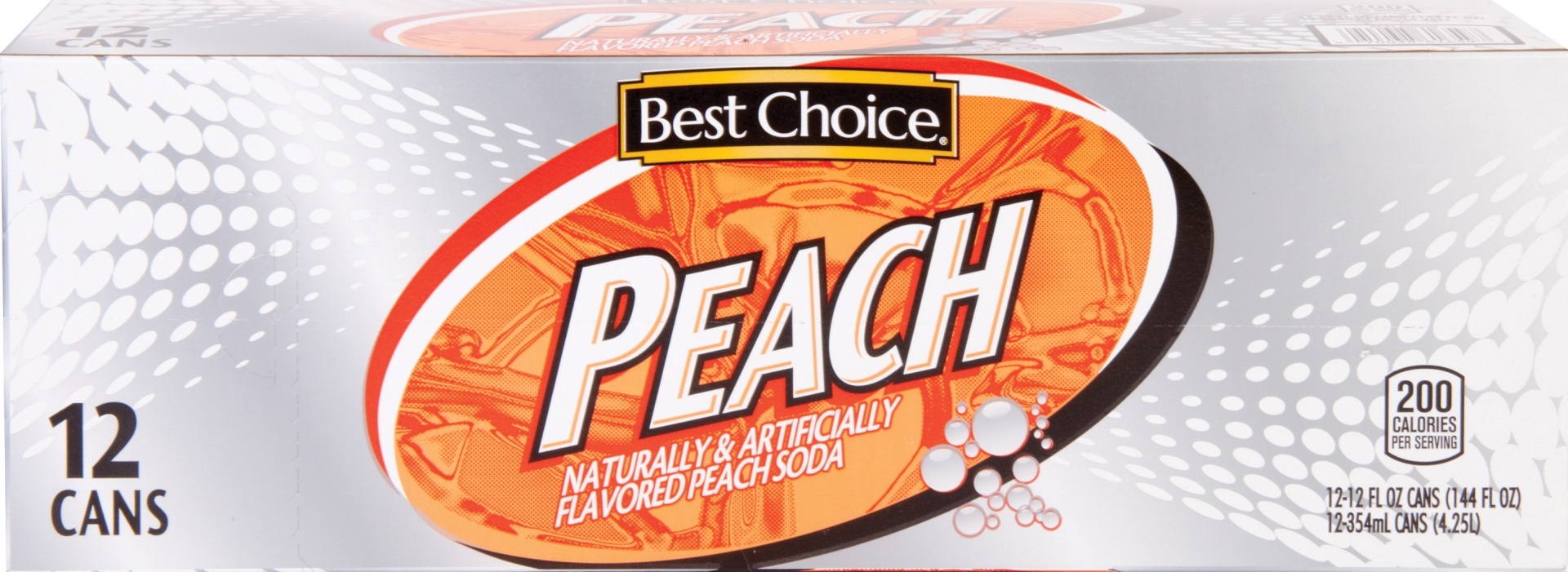 slide 1 of 1, Best Choice Peach Soda, 144 oz