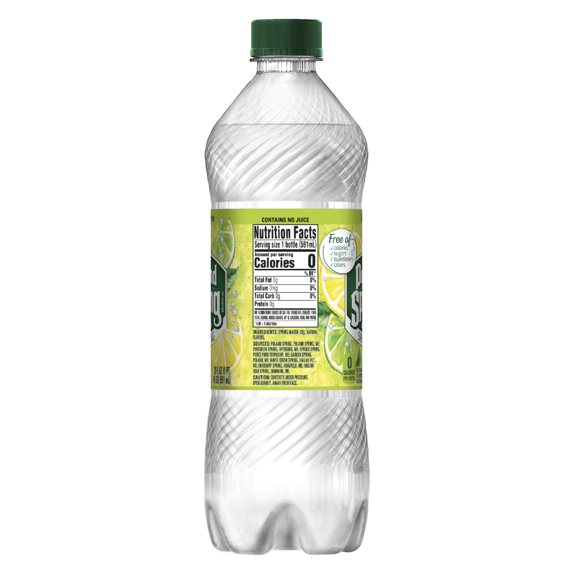 slide 2 of 3, Poland Spring Sparkling Water, Lemon Lime, 20 oz. Bottle, 20 oz