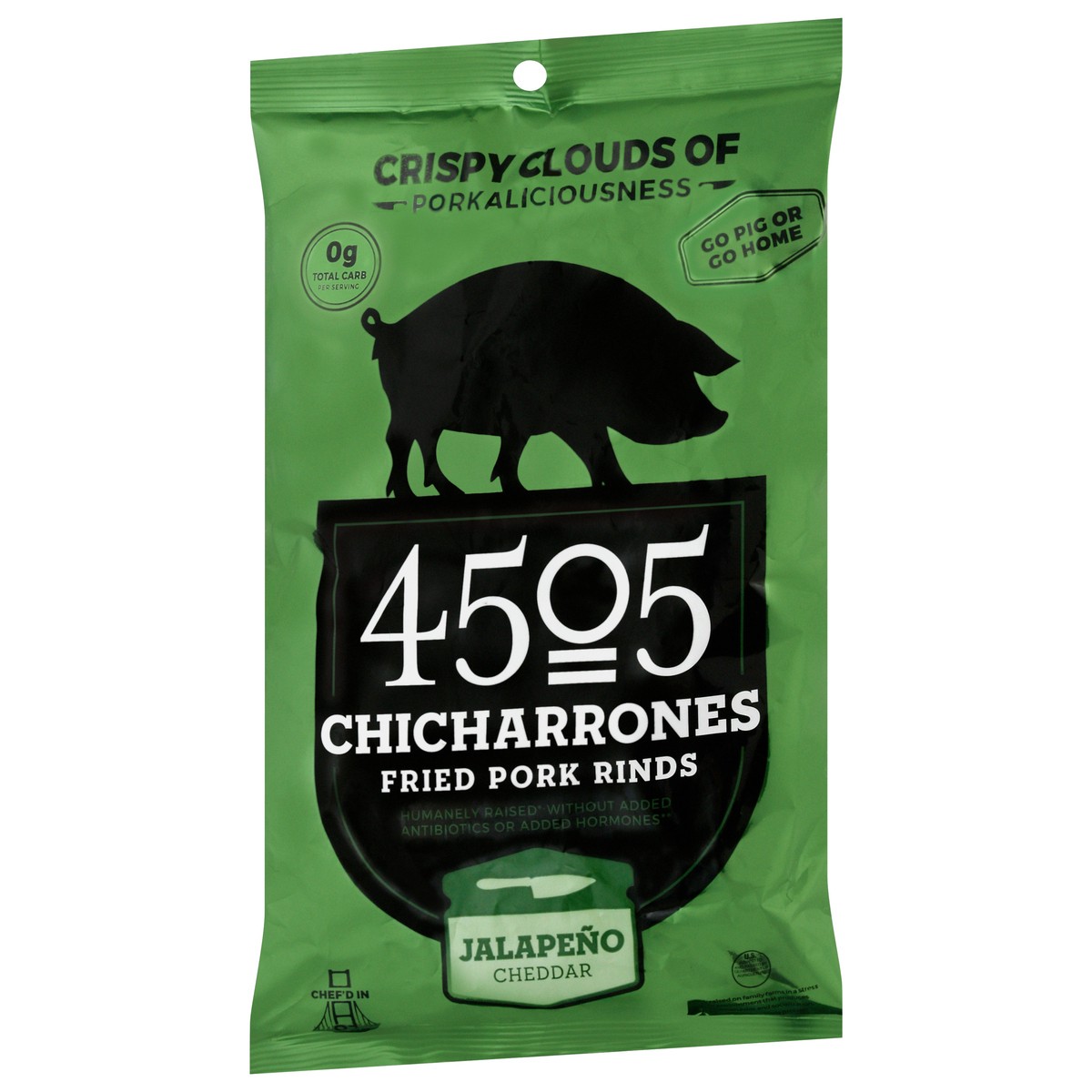 slide 5 of 9, 4505 Meats Chicharrones Jalapeno Cheddar Fried Pork Rinds, 2.5 oz
