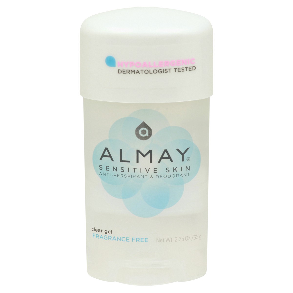 slide 1 of 9, Almay Sensitive Skin Fragrance Free Clear Gel Deodorant, 2.25 oz