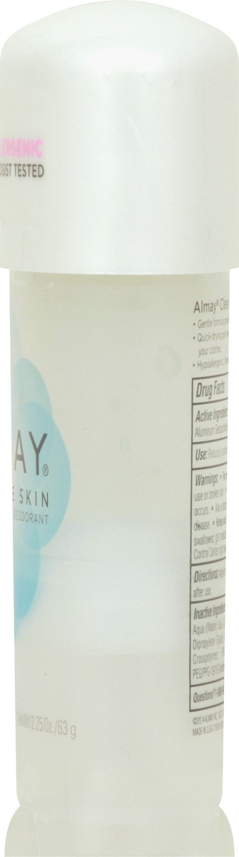 slide 8 of 9, Almay Sensitive Skin Fragrance Free Clear Gel Deodorant, 2.25 oz