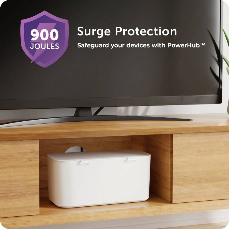 slide 5 of 11, Globe Electric Cord Management Box White: Cable Organizer & Cord Hider, 5" H x 10.94" D x 5.77" W, 1 ct