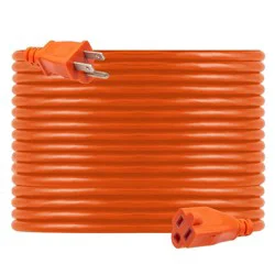 General Electric GE 1-Outlet Grounded Extension Cord Outdoor 16AWG 80' Orange: Heavy Duty, 10 Amp, 3-Conductor, Lifetime Warranty