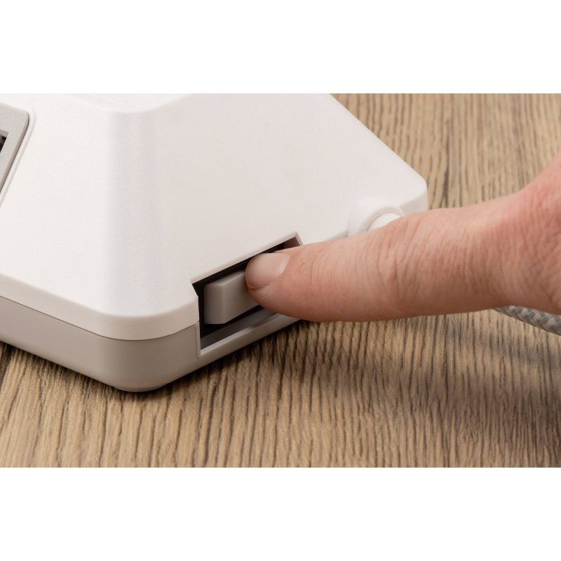 slide 11 of 12, General Electric GE 9-Outlet Surge Protector 2480J 6' Braided Cord White: Extension Cord, Outlet Extender, Multiple Plug-in Outlets, 1 ct