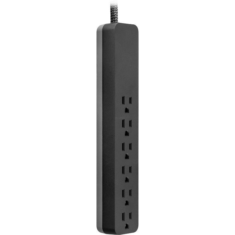 slide 2 of 13, General Electric GE 6-Outlet Surge Protector 1560J 10' Braided Cord Black: Extension Cord & Outlet Extender, 1 ct