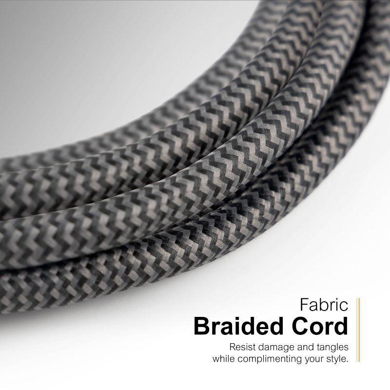 slide 12 of 13, General Electric GE 6-Outlet Surge Protector 1560J 10' Braided Cord Black: Extension Cord & Outlet Extender, 1 ct