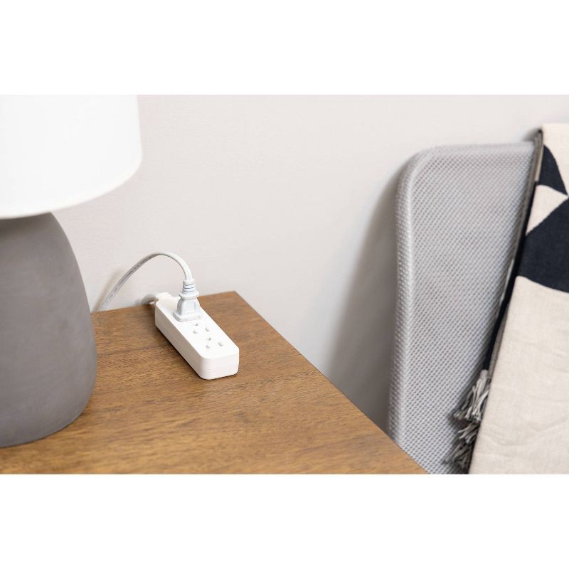 slide 8 of 8, General Electric GE 3-Outlet Grounded Extension Cord 15' Braided Cord Gray/White: Indoor Long Extention Cord, 16 AWG, 13 Amps, 15 ft, 15 ft