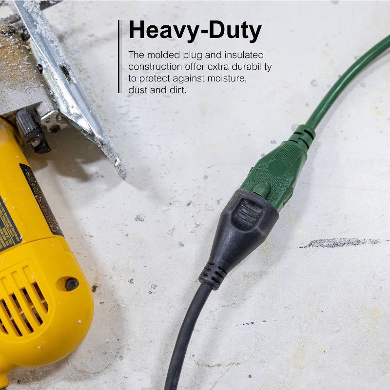 slide 3 of 5, General Electric GE 1-Outlet Grounded Extension Cord Outdoor 16AWG 40' Green: 13A, 3-Conductor, Lifetime Warranty, 40ft Length, 40 ft