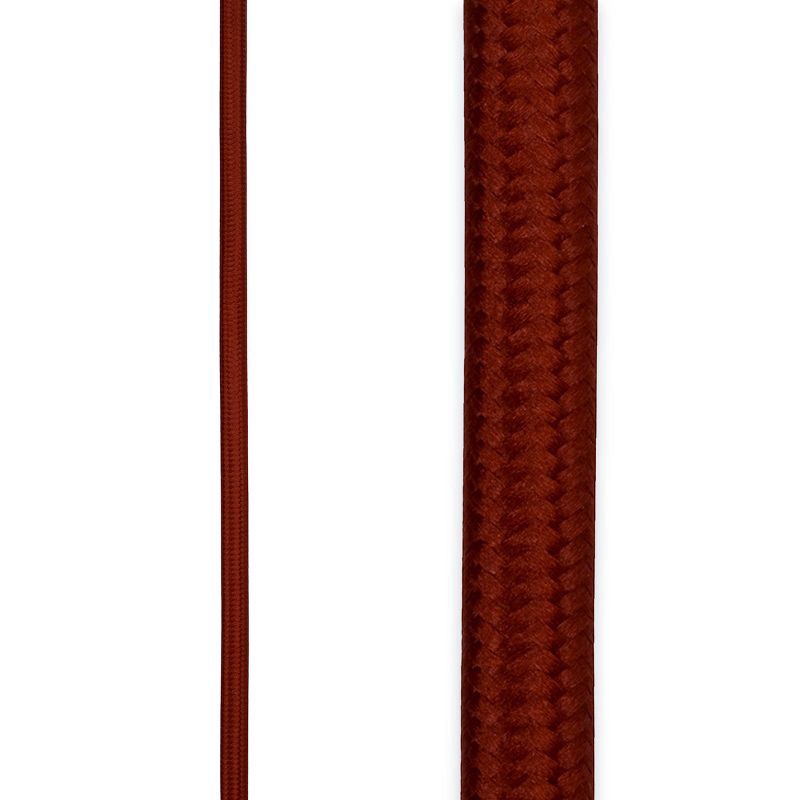 slide 8 of 10, Globe Electric 9' Fabric Extension Cord with 3 Polarized Outlets, Terracotta: Indoor, Flat, 16 AWG, 9ft, 2 Conductors, 9 ft