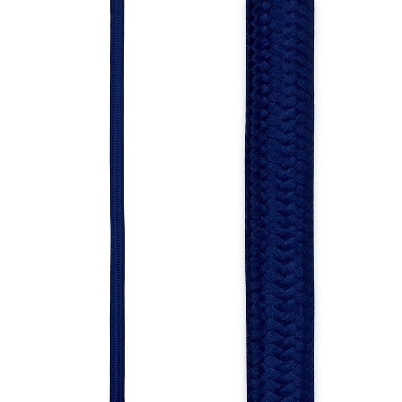 slide 8 of 10, Globe Electric 9' Fabric Extension Cord with 3 Polarized Outlets, Navy: Indoor Electrical Cord, 16 AWG, 9ft Length, 9 ft