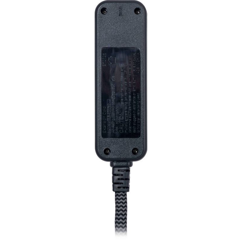 slide 3 of 14, General Electric GE 3-Outlet Extension Cord 15' Braided Cord Black/Gray: Indoor Flat Plug, 16 AWG, 13 Amps, Lifetime Warranty, 1 ct