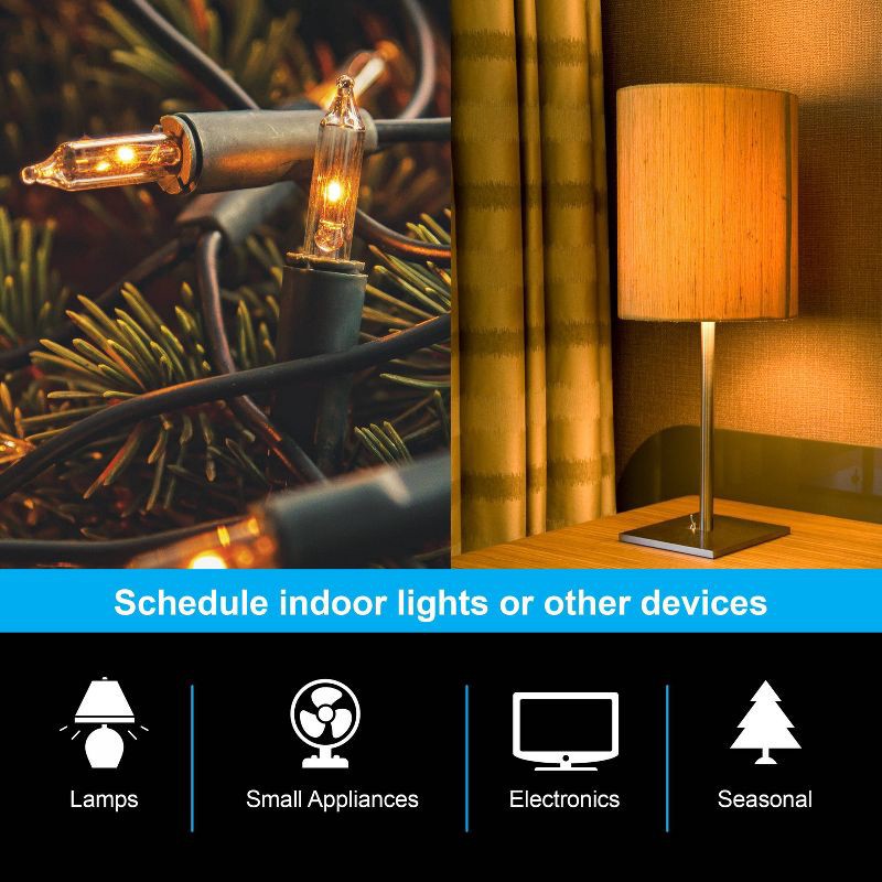 slide 3 of 7, General Electric GE myTouchSmart Simple Set Digital Bar Timer 1-Polarized Outlet 2pk: Indoor Light Timer Plug, Push Button, White, No Assembly, 2 ct