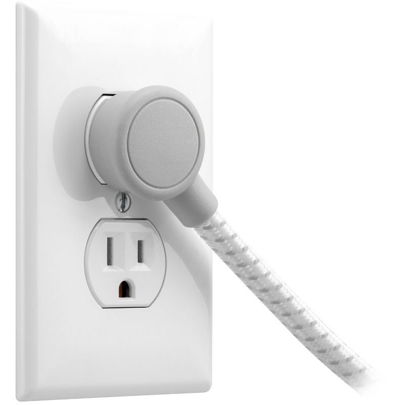 slide 6 of 14, General Electric GE 7-Outlet Surge Protector with USB 1470J 2 USB-A (2.4A) 4' Braided Cord White and Gray: Extension Cord, Outlet Extender, 1 ct