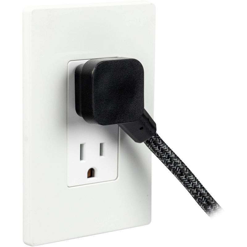 slide 5 of 13, General Electric GE 2-Outlet Extension Cord 2 USB-A 1 USB-C 12W 6' Braided Black: Lifetime Warranty, 1625W, 13A, 16 AWG, 6' Cord, 1 ct