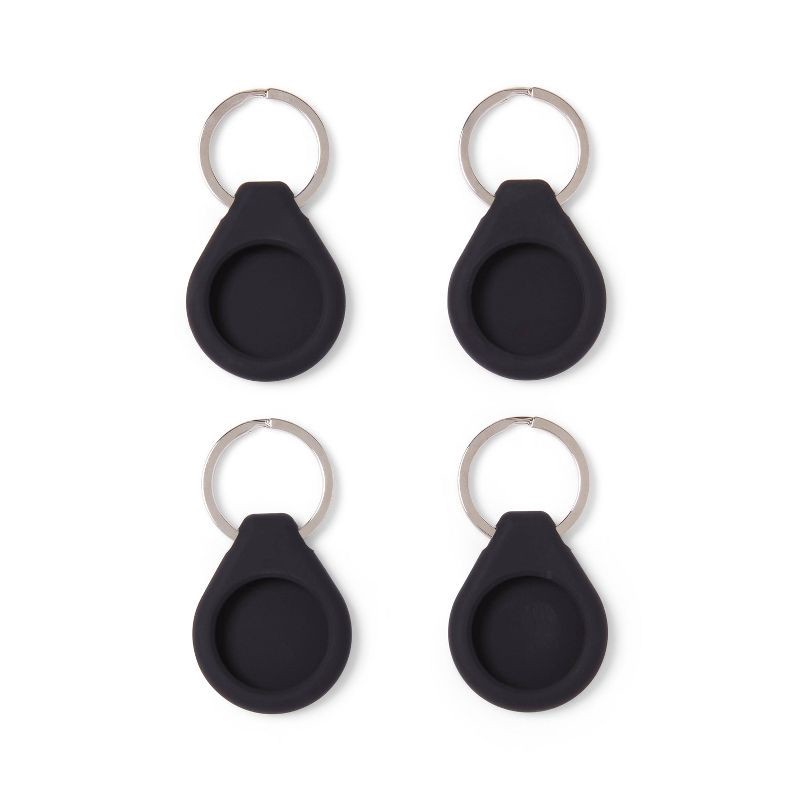 slide 2 of 3, AirTag Holder and Keyring - dealworthy™ 4pk Black, 4 ct