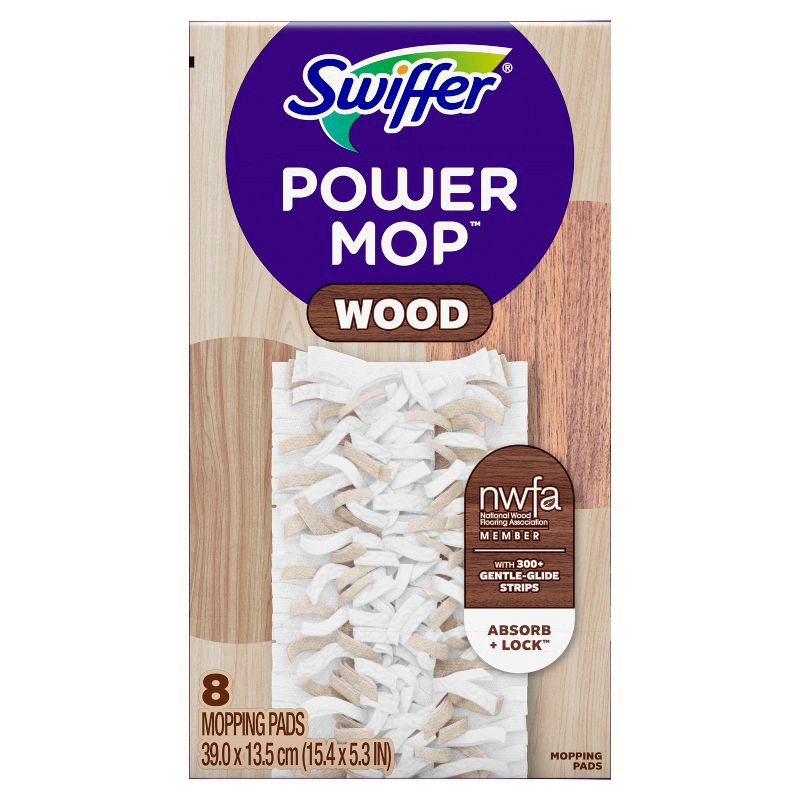 slide 12 of 12, Swiffer PowerMop Wood Mopping Pads - 8ct, 8 ct