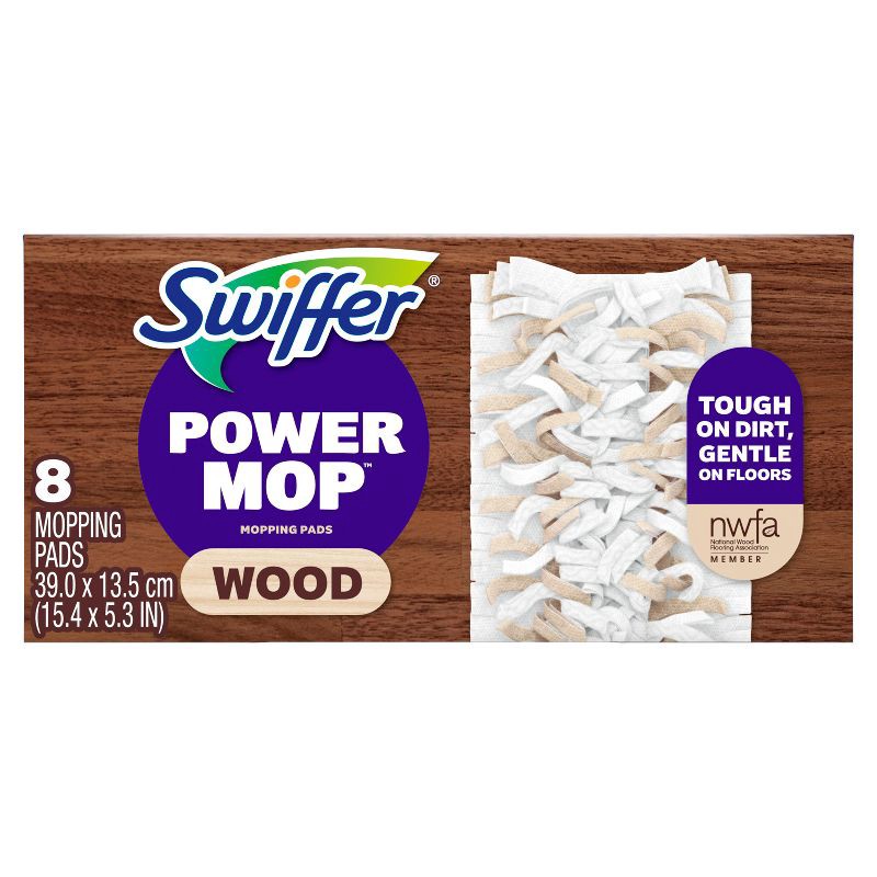 slide 9 of 10, Swiffer PowerMop Wood Mopping Pads - 8ct, 8 ct