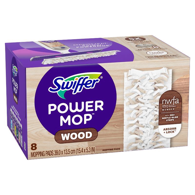 slide 10 of 12, Swiffer PowerMop Wood Mopping Pads - 8ct, 8 ct