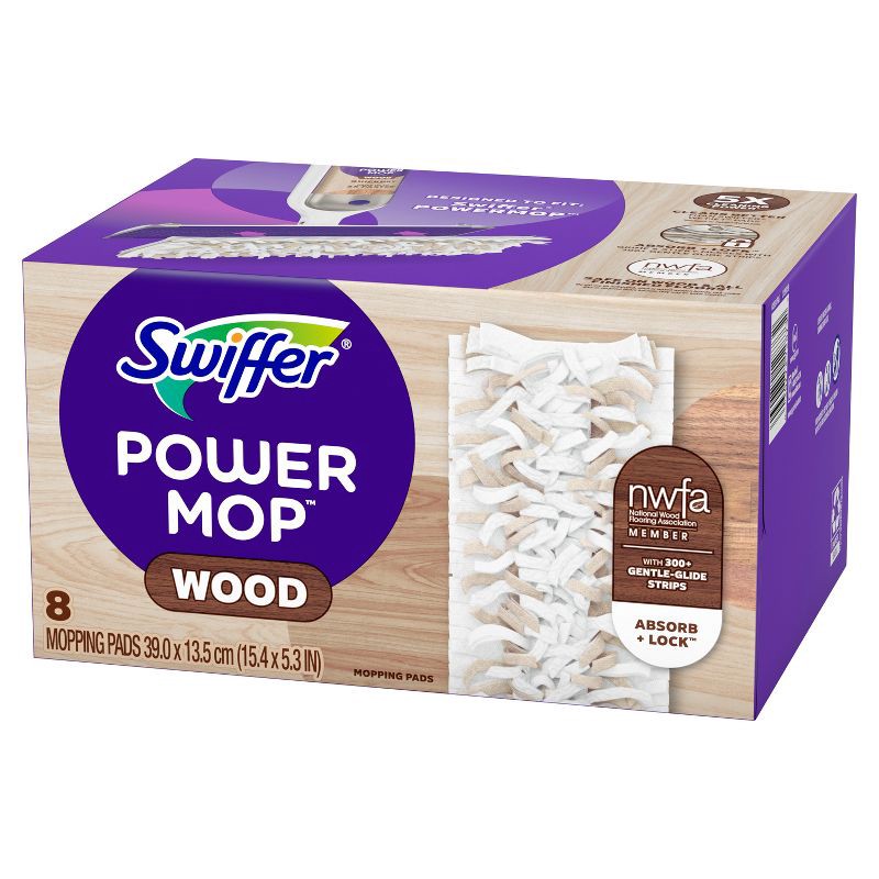 slide 11 of 12, Swiffer PowerMop Wood Mopping Pads - 8ct, 8 ct