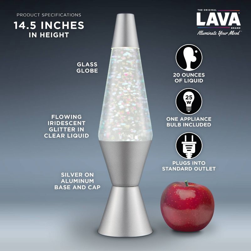 slide 4 of 5, LAVA 14.5" Iridescent Glitter Novelty Table Lamp, 1 ct