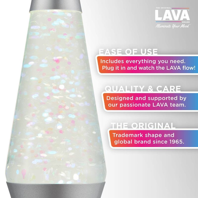 slide 5 of 5, LAVA 14.5" Iridescent Glitter Novelty Table Lamp, 1 ct