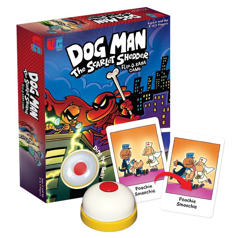 slide 1 of 10, University Games Dog Man The Scarlet Shedder Flip-O-Rama Game, 1 ct