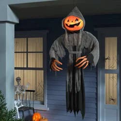 Lewis & Friends™ 65" Little Lewis the Pumpkin Ghoul Head Halloween Decorative Mannequin - Hyde and EEK! Boutique™: Lit, Musical