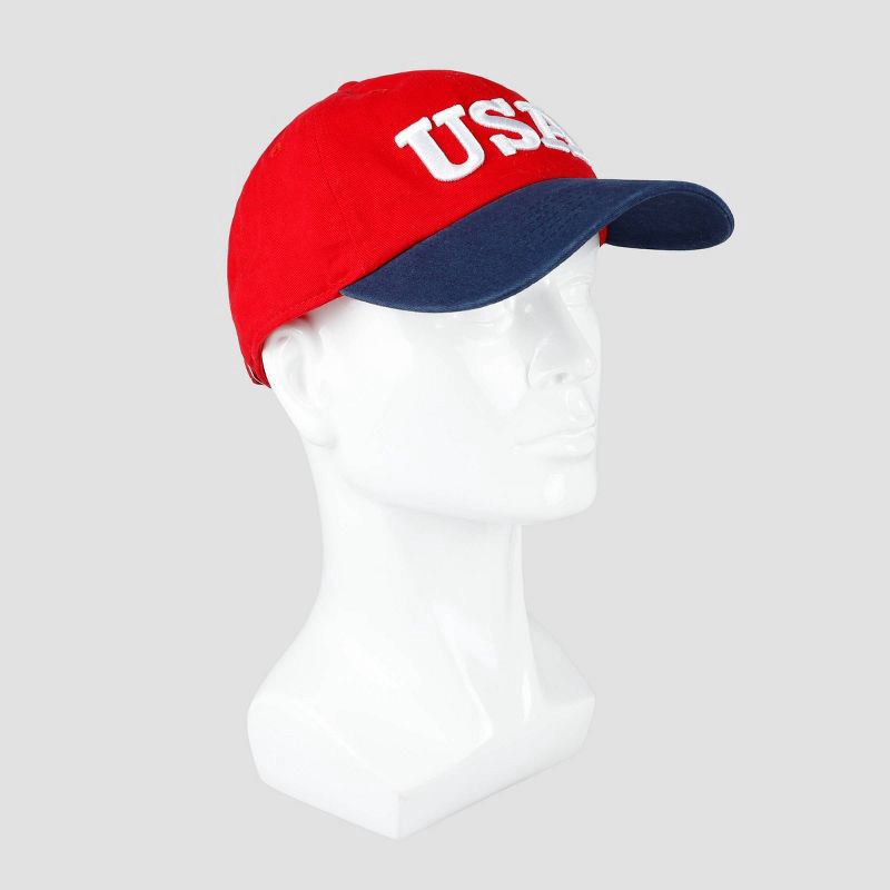 slide 6 of 6, Wemco Men's Cotton Baseball Hat - Red/Blue, 1 ct