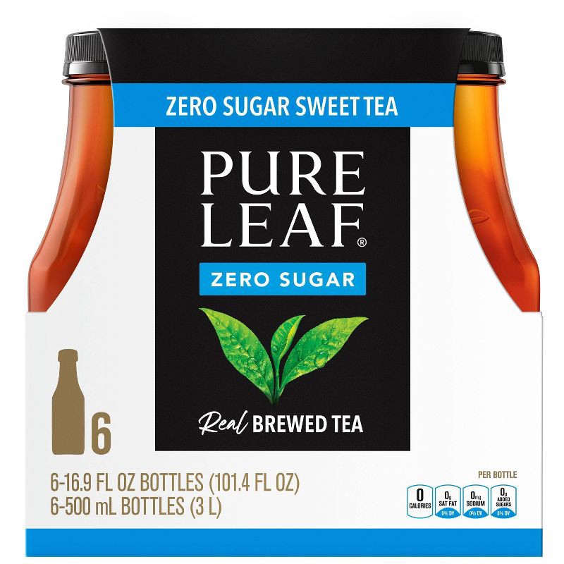 slide 1 of 5, PURE LEAF RTD Pure Leaf Zero Sugar Sweet Tea - 6pk/16.9oz Bottles, 6 ct; 16.9 oz