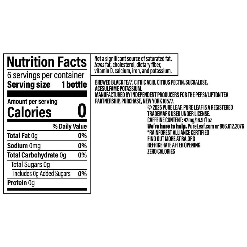slide 7 of 7, PURE LEAF RTD Pure Leaf Zero Sugar Sweet Tea - 6pk/16.9oz Bottles, 6 ct; 16.9 oz