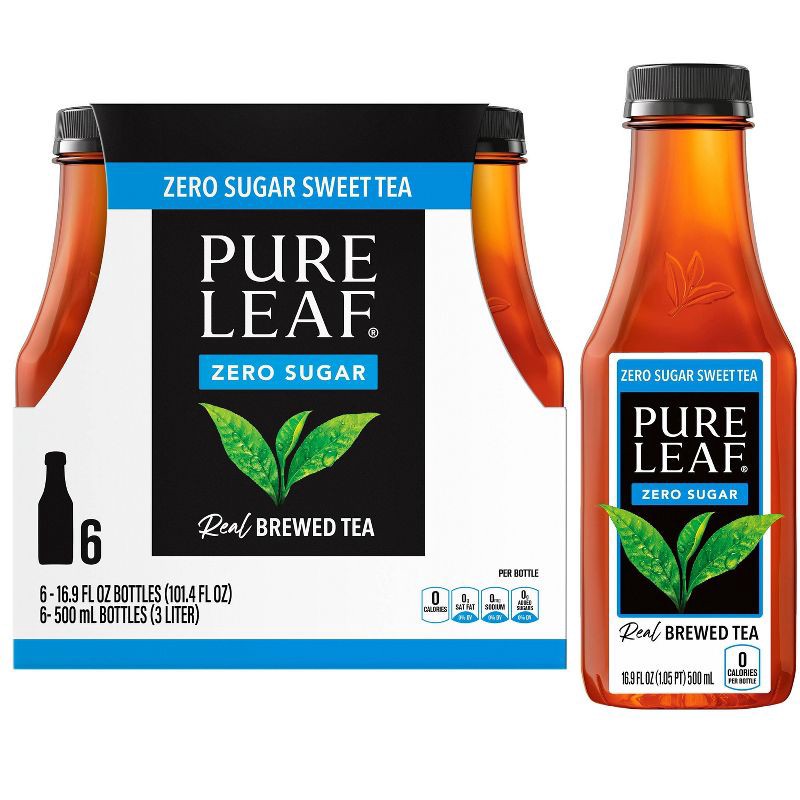 slide 1 of 7, PURE LEAF RTD Pure Leaf Zero Sugar Sweet Tea - 6pk/16.9oz Bottles, 6 ct; 16.9 oz